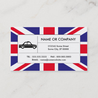 british taxi cab business card