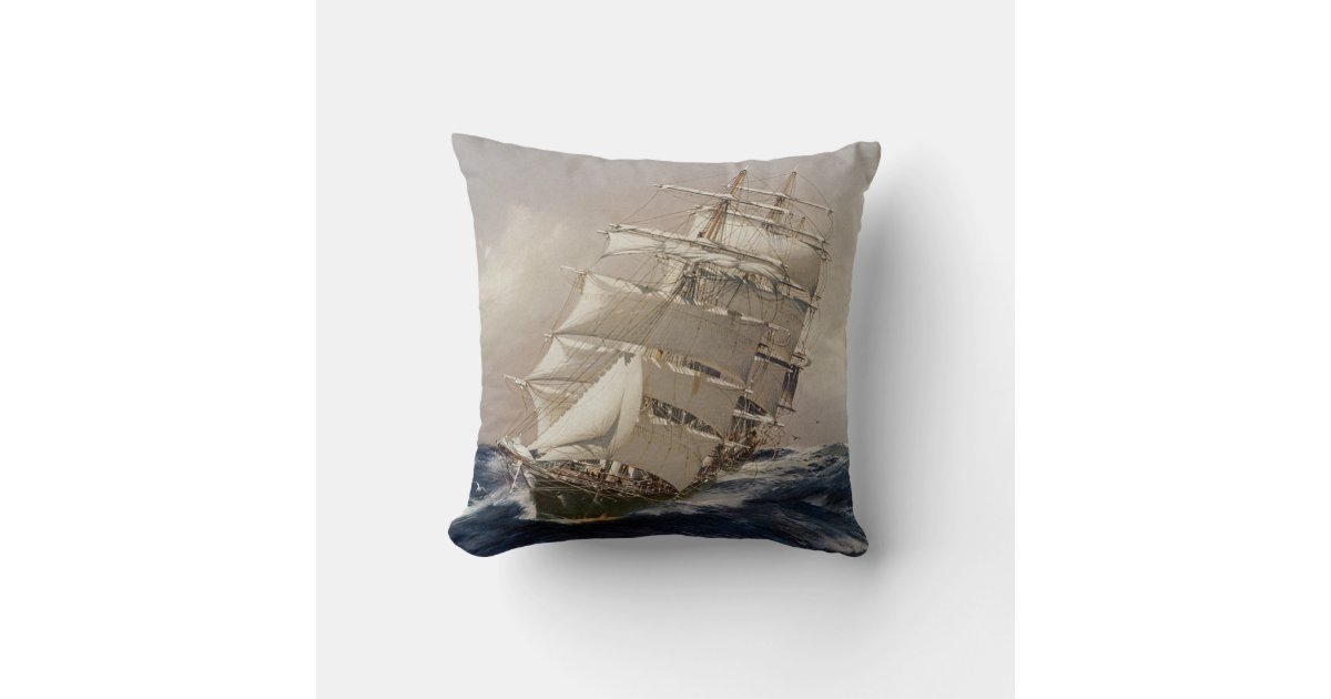 British Tea Clipper Thermopylae Throw Pillow | Zazzle