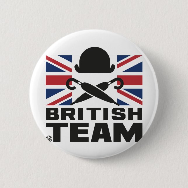 BRITISH TEAM 2 PINBACK BUTTON (Front)