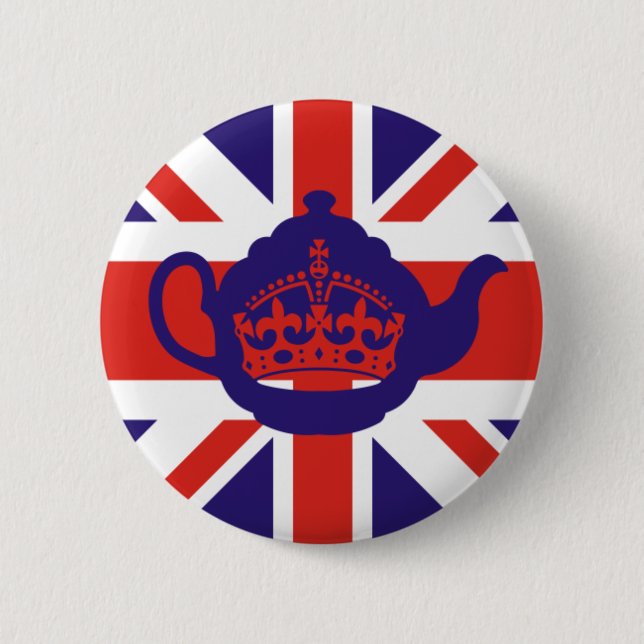 British Teapot Flag Button (Front)