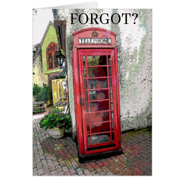 British Telephone Booth, add text Cards (Front)