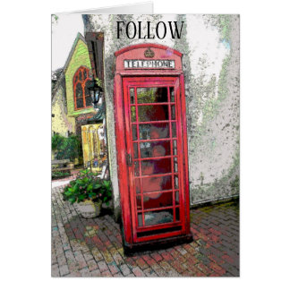 British Telephone Booth, add text Cards