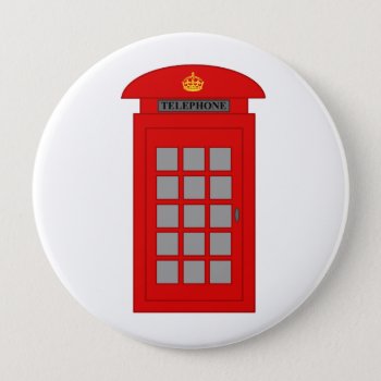 British Telephone Box Button by mail_me at Zazzle