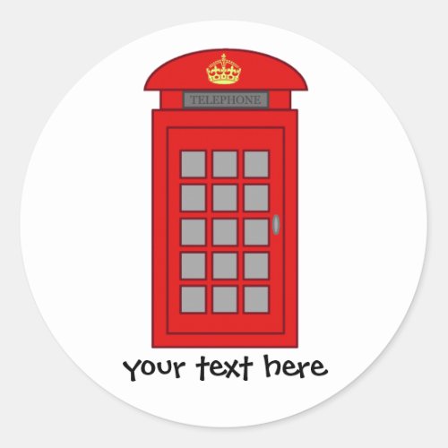 British Telephone Box Classic Round Sticker