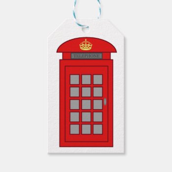 British Telephone Box Gift Tags by Imagology at Zazzle