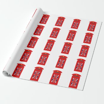 British Telephone Box Wrapping Paper by mail_me at Zazzle