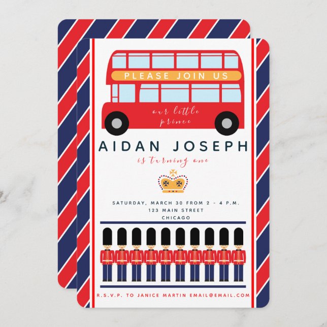 British Themed Invitation (Front/Back)