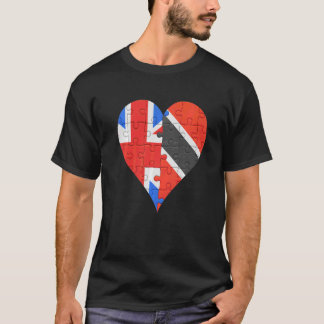 British Trinidadian And Tobagoan Flag Heart T-Shirt