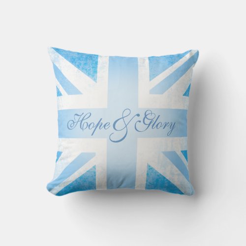 British UK flag baby blue hope  glory pillow