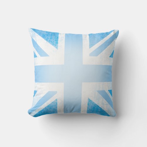 British UK flag baby blue pillow