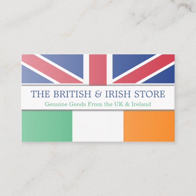 British UK & Irish Flag Customizable Business Card (Front)