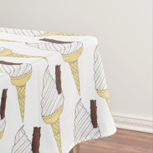 British UK Soft Serve Ice Cream Van Vanilla Cone Tablecloth