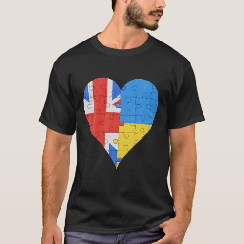 British Ukrainian Flag Heart Great Britain Ukraine T_Shirt