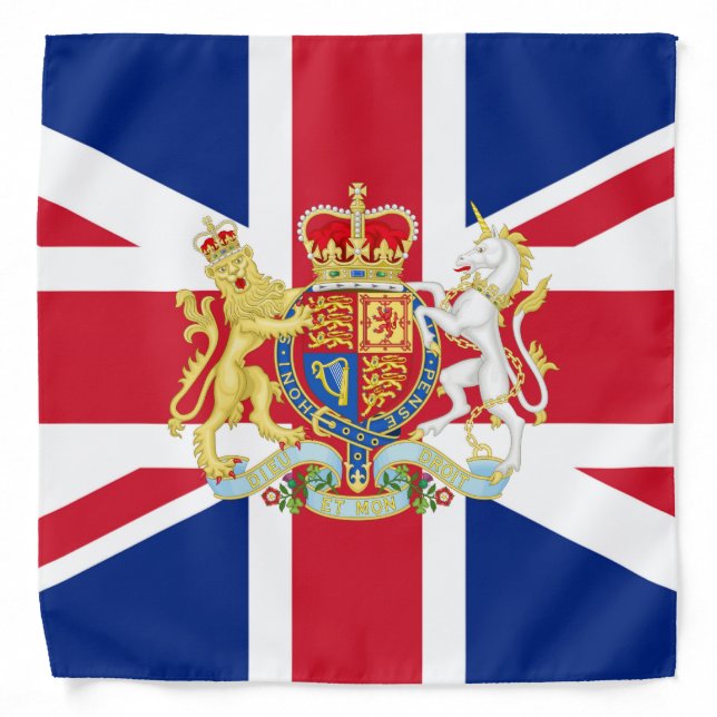 British Union Flag and Royal Crest Bandana (Front)
