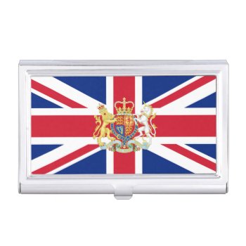 British Union Flag And Royal Crest Business Card Case by SunshineDazzle at Zazzle