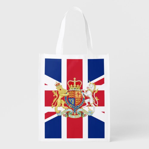 British Union Flag and Royal Crest Grocery Bag