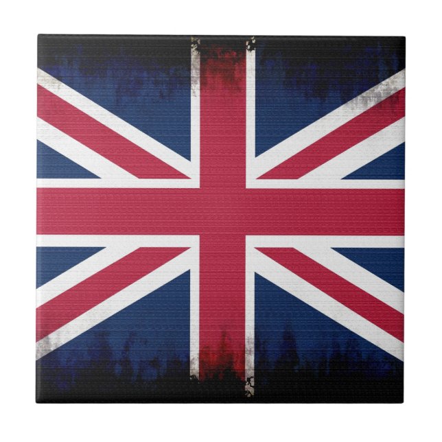 British Union Flag Union Jack Patriotic Design Ceramic Tile (Front)
