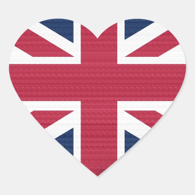 British Union Flag Union Jack Patriotic Design Heart Sticker (Front)