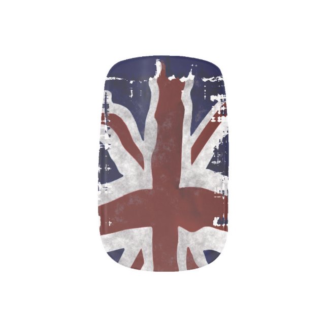 British Union Flag Union Jack Patriotic Design Minx Nail Wraps (Left Thumb)