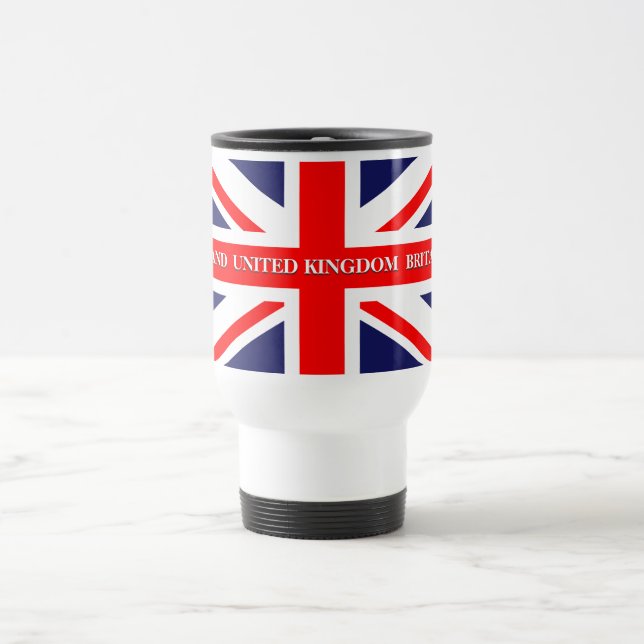 British Union Jack Britain London flag Travel Mug (Center)