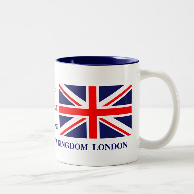 British Union Jack Britain London flag Two-Tone Coffee Mug (Right)