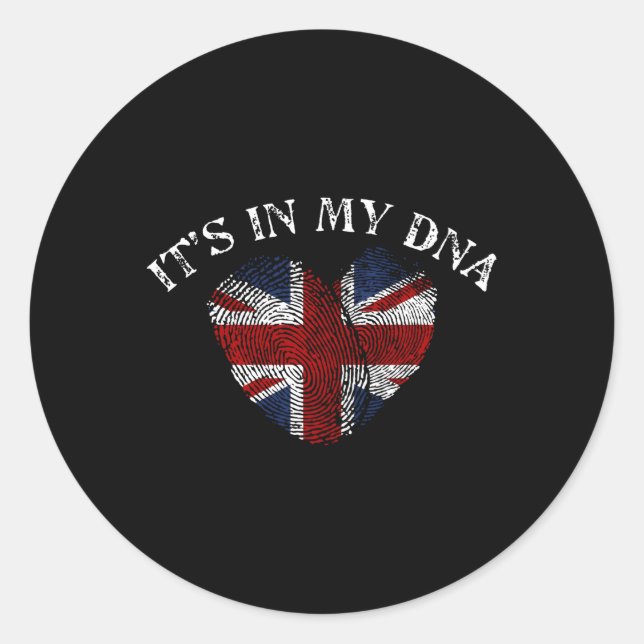 British Union Jack Dna Uk Flag Classic Round Sticker (Front)