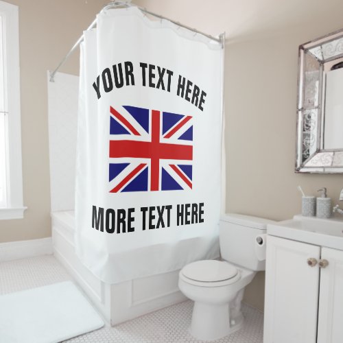 British Union Jack flag bathroom shower curtain