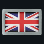 British Union Jack Flag Belt Buckle<br><div class="desc">Color: Pewter Wear your self-expression with this custom rectangular belt buckle. Printed in full, vibrant color and finished with a UV resistant and waterproof coating, your image will display beautifully against this burnished silver belt buckle for years to come. This belt buckle arrives in a black felt bag that is...</div>