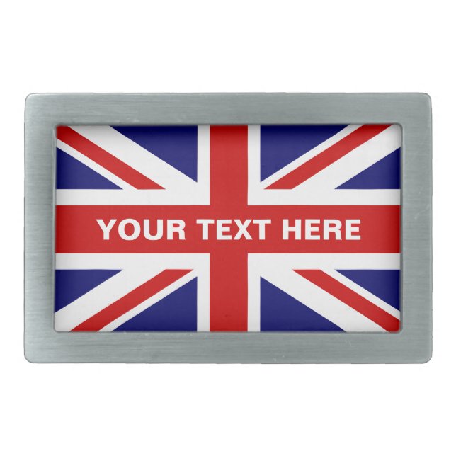 British Union Jack flag belt buckle | Personalize (Front)