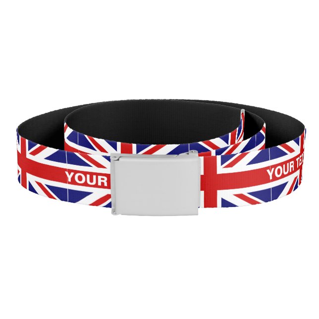 British Union Jack flag canvas belt | Personalize (Coil)