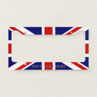 British Union Jack flag car license plate frame