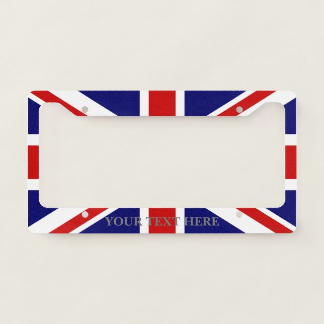 British Union Jack flag car license plate frame (Front)