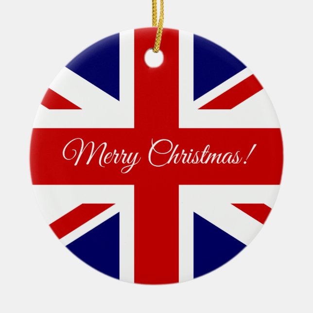 British Union Jack flag Christmas tree ornament (Front)