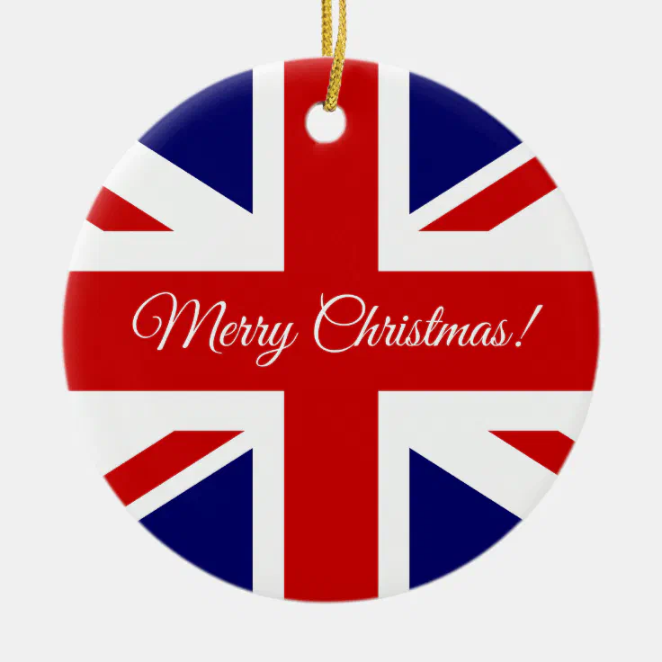 British Union Jack flag Christmas tree ornament | Zazzle