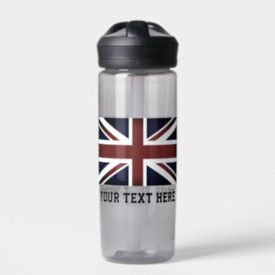 British Union Jack flag custom drink water bottle