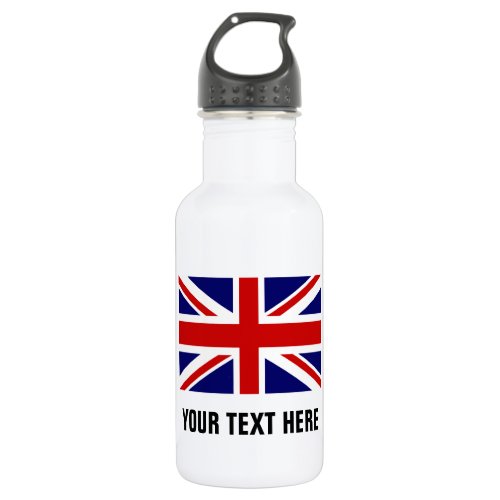 British Union Jack flag custom drink water bottle