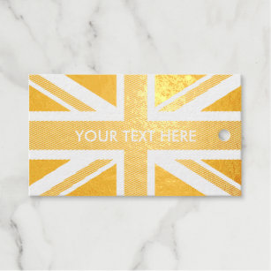 British Union Jack flag custom gold foil gift tags