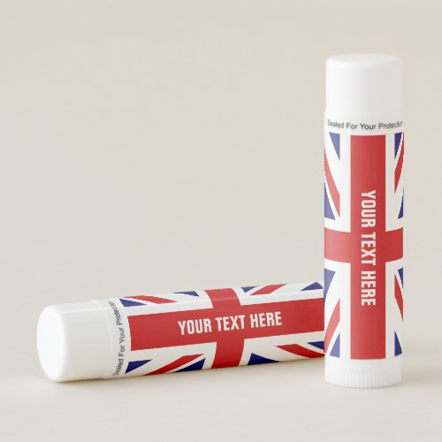 British Union Jack flag custom lip balm sticks