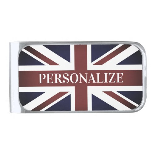 British Union Jack flag custom name money clip