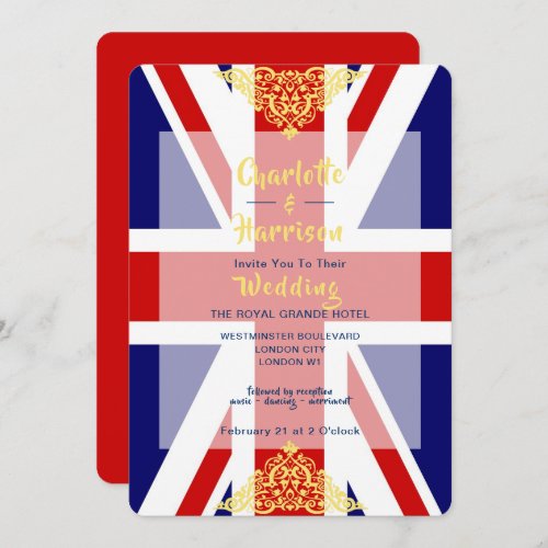 British Union Jack Flag Destination Wedding Invitation