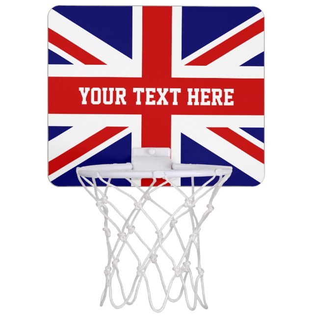 British Union Jack flag English pride custom Mini Basketball Hoop (Front)