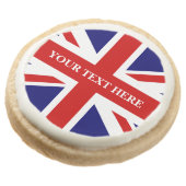 British Union Jack flag English pride design Round Shortbread Cookie (Angled)