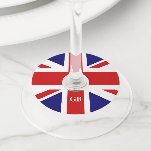 British Union Jack flag English pride party custom Wine Glass Tag