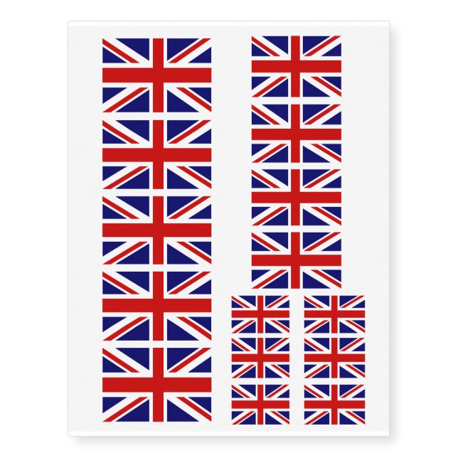 British Union Jack flag English pride tattoos (Front)