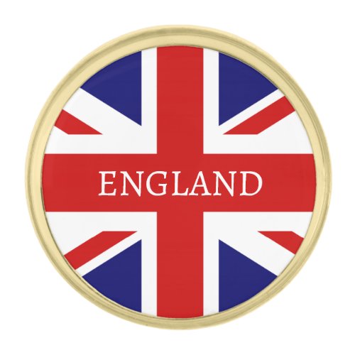 British Union Jack flag Gold Finish Lapel Pin