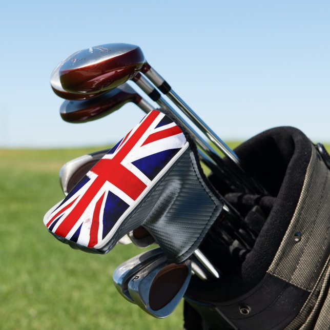British Union Jack Flag Golf Head Cover (In Situ)