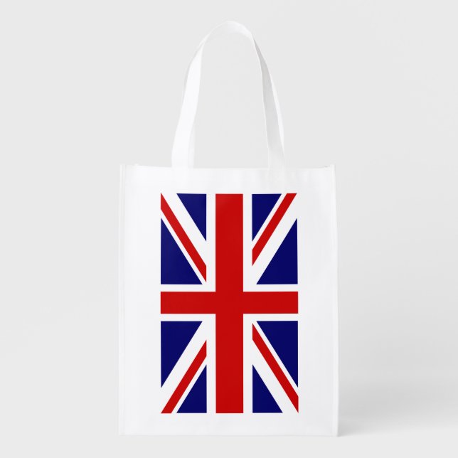 British Union Jack flag grocery shopping bag (Front)