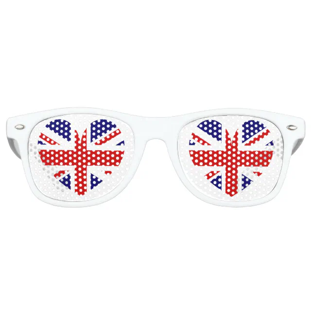 British Union Jack flag heart symbol party shades | Zazzle