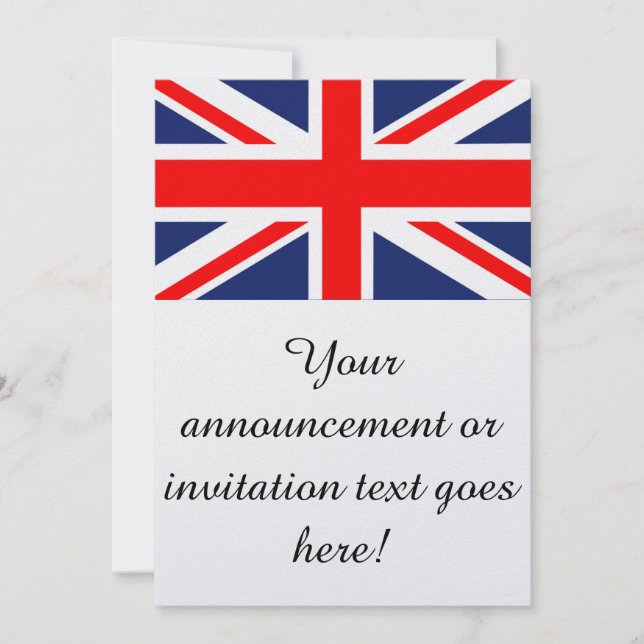 British Union Jack Flag Invitation (Front)