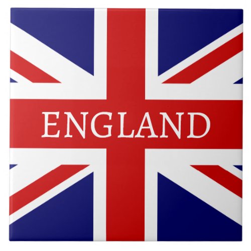 British Union Jack flag large square custom tile